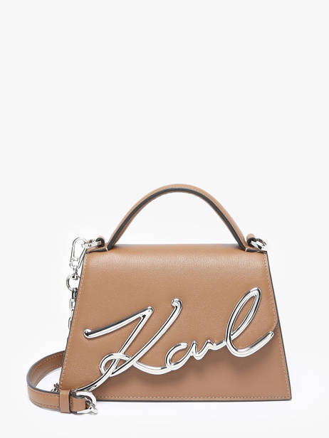 Cross Body Tas K Signature Leder Karl lagerfeld Bruin k signature A1W30038